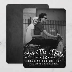 Save The Date Écriture moderne Photo personnalisée Enregistrez
