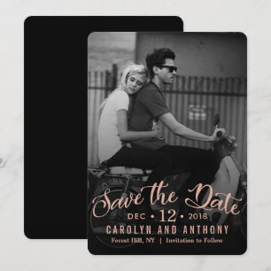 Save The Date Écriture moderne Photo personnalisée Enregistrez