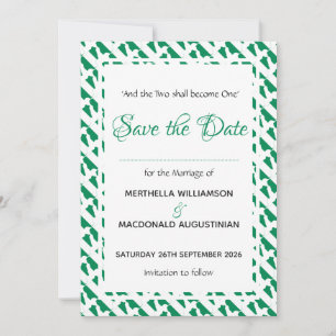 Save The Date Écriture patriotique personnalisée Naija Mariage