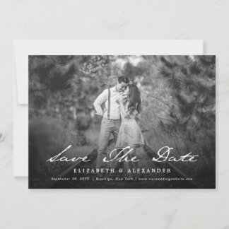 Save The Date Écriture vintage Script Photo Enregistrer La Date