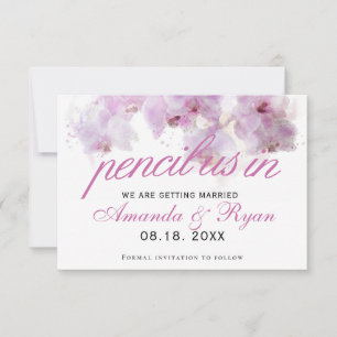 Save The Date Écrivez-nous au crayon Étiquette de mariage à l'aq