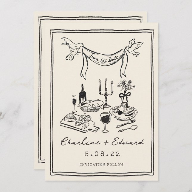 Save The Date Écrriture manuscrite funky dessinée à la main Enre (Créateur téléchargé)