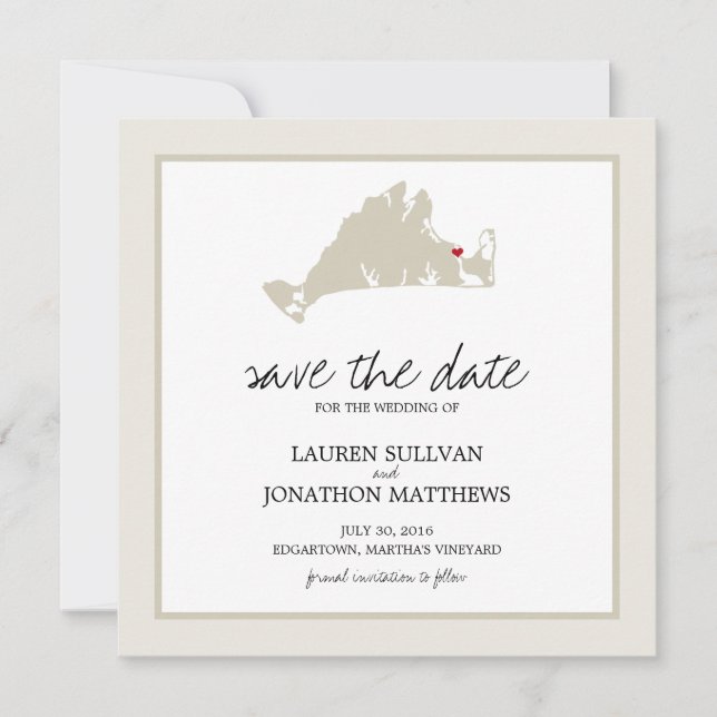 Save The Date Edgartown Martha's Vineyard Wedding Enregistrer la (Devant)