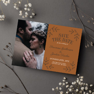 Save The Date Eerie Automne Halloween Noir Terracotta gothique