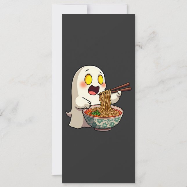 Save The Date Éffrayant Halloween Pastel Kawaii Ghost manger Ram (Devant)