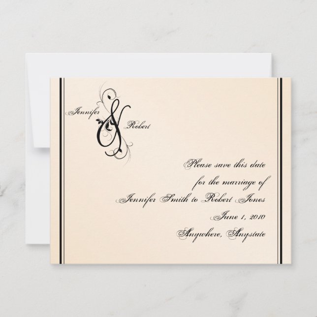 Save The Date Eggshell Elegance Wedding Enregistrer la date (Devant)