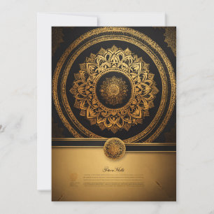 Save The Date Élégance dévoilée : Mariage d'art Mandala en or et