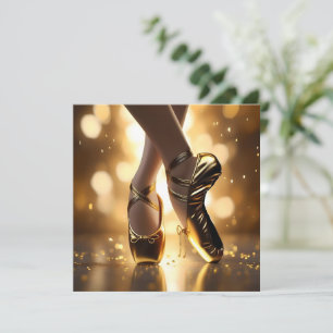 Save The Date Élégance Dorée : Chaussures de Ballerine sur Fond