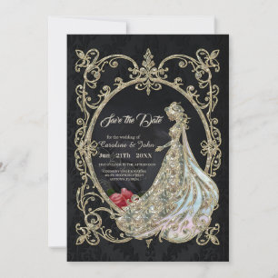 Save The Date Élégance en or et noir.