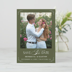 Save The Date Élégance Intemporelle Vert Olive