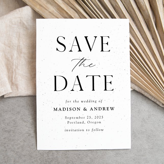 Save The Date Élégance Moderne Mouchetée (Créateur téléchargé)