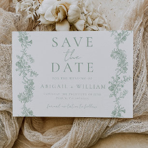 Save The Date Élégance Vintage : Mariage Classique Luxueux Sage