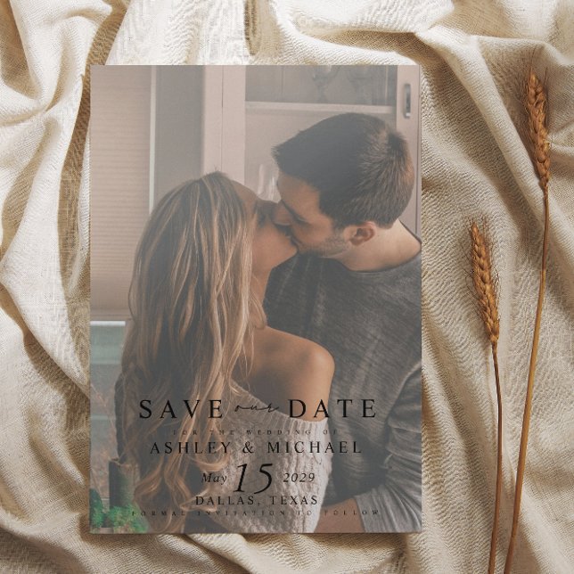 Save The Date Elegant 2 Mariage photo site QR Code (Save Our Date!💍 #ForeverLove)