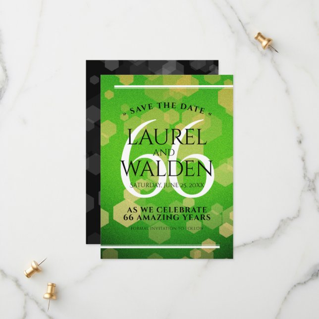 Save The Date Élégant 66ème anniversaire de Mariage Titanite (Devant/Arrière en situation)