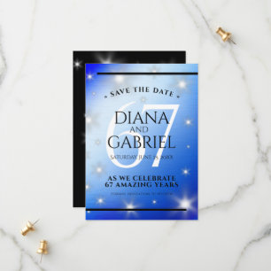 Save The Date Élégant 67e anniversaire Mariage de Star Sapphire