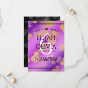 Save The Date Élégant 6ème anniversaire de Mariage d'Améthyste