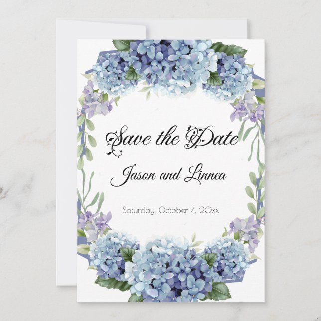 Save The Date Élégant Aquarelle de Fleurs de Ne Pas Oublier (Devant)