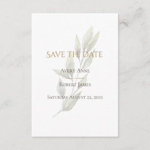 Save The Date Elégant Aquarelle Simple Verdure Moderne