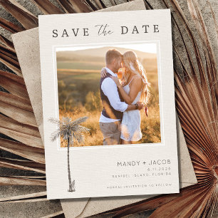 Save The Date Elegant Beach Photo Wedding Enregistrer la date