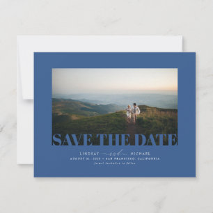 Save The Date Élégant bleu marine moderne Enregistrer la photo d