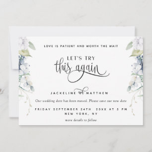 Save The Date Élégant Bliss Essayons cette fois encore L'amour e