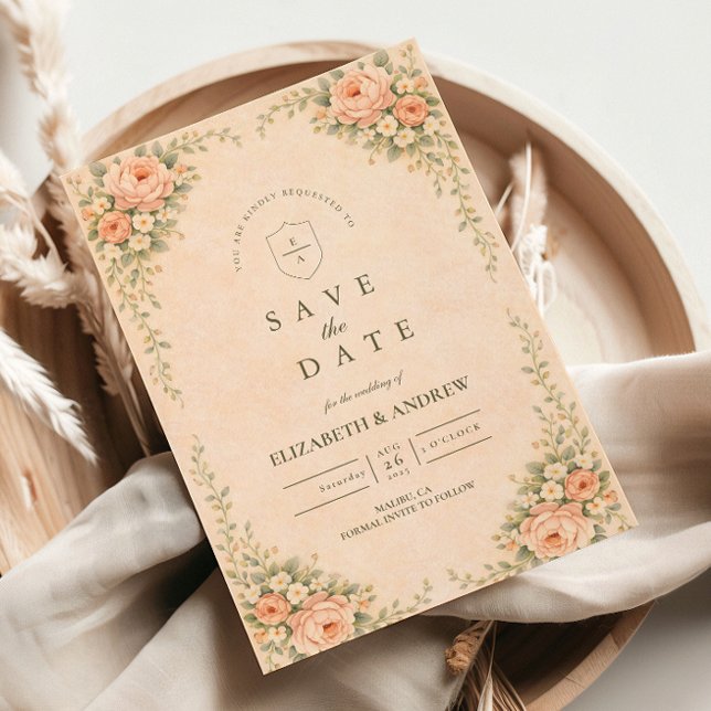 Save The Date Elegant Blush Rose Arch Wedding (Créateur téléchargé)