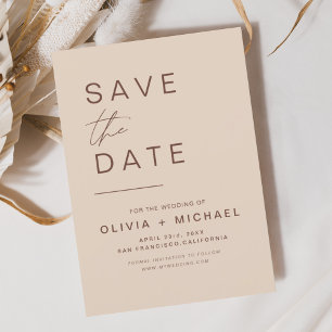 Save The Date Élégant Boho Enregistrer la Date Minimaliste Scrip