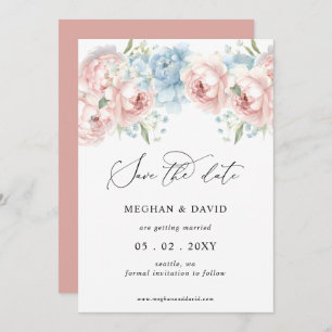 Save The Date Elégant Boho été printemps Blush Floral Mariage