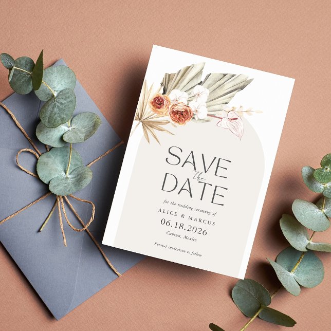Save The Date Élégant Boho Photo Mariage Enregistrer La Date (Créateur téléchargé)