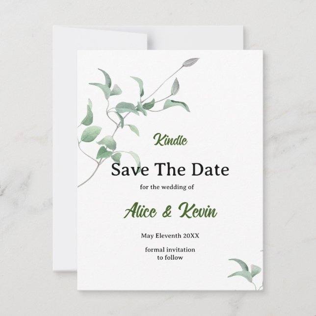 Save The Date Élégant bourgeon violet (Devant)