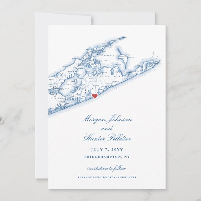Save The Date Elégant Bridgehampton Tennis & Surf Club Mariage (Devant)