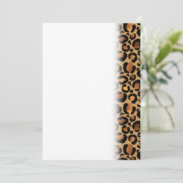 Save The Date Elegant Brown Leopard Spots Wild Animal Glam (Debout devant)
