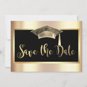 Save The Date Élégant Casquette Gold Grad Tassel Enregistrer La