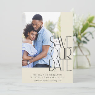 Save The Date Élégant Chic Cité Moderne Esthétique Photo Mariage