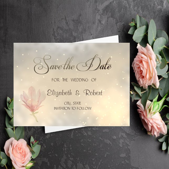 Save The Date Élégant Chic Magnolia Enregistrer La Date (Créateur téléchargé)