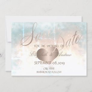 Save The Date Elegant Chic Rose Gold Heart Wedding Enregistrer l