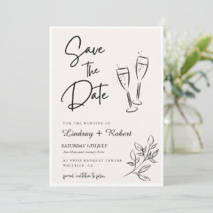Save The Date Elegant Chic Script Love Heart Mariage Photo Merci