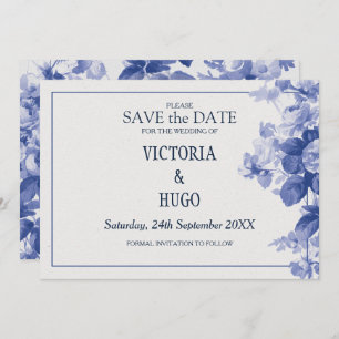 Save The Date Elégant China Blue Wedding enregistrer la date