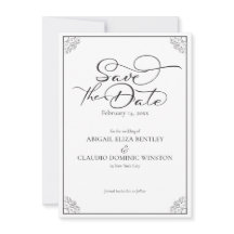 Elegant Classic Black & White Calligraphy Wedding