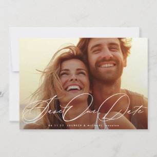 Save The Date Élégant classique romantique Full Bleed Photo Mari