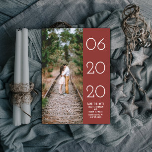 Save The Date Élégant côté balayé photo Enregistrer la date Bo