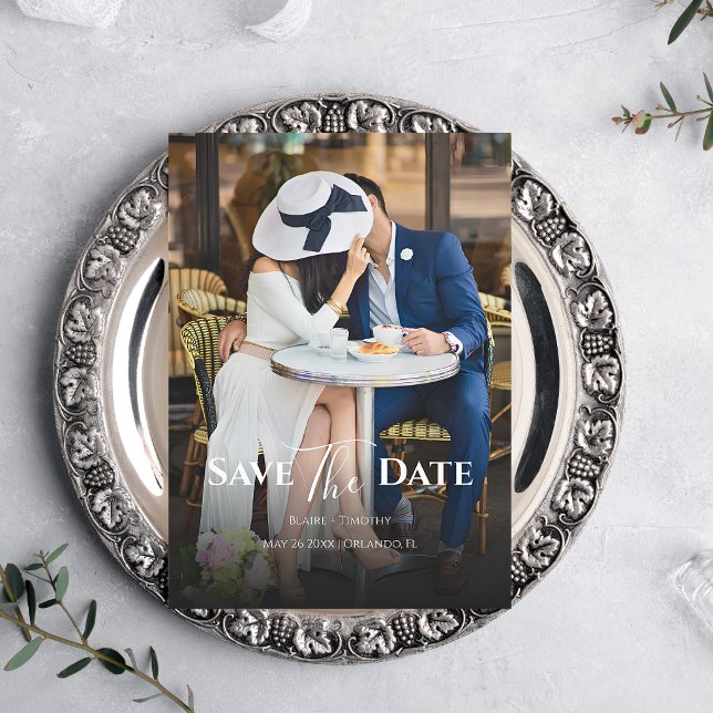 Save The Date Élégant couple moderne chic photo de mariage simpl (Créateur téléchargé)