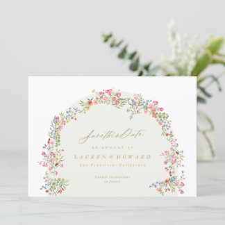 Save The Date élégant dainty arche florale printemps photo de ma