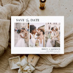 Save The Date Élégant Enregistrer la date 3 Photo simple<br><div class="desc">Paysage moderne et élégant Horizontal Trois (3) Photo Enregistrer la date Magnet Mariage avec typographie manuscrite. L'aimant d'invitation de date inclut la typographie de script et le design chic et simple auquel vous pouvez ajouter votre photo de fiançailles customisée à.</div>