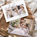 Save The Date Élégant Enregistrer la date 4 photo minimaliste<br><div class="desc">Paysage moderne et élégant Horizontal Four (4) Photo Enregistrer la date Mariage avec typographie manuscrite. L'aimant d'invitation de date inclut la typographie de script et le design chic et simple auquel vous pouvez ajouter votre photo de fiançailles customisée à.</div>
