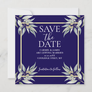 Save The Date Élégant Enregistrer La Date Boho Eucalyptus Leave