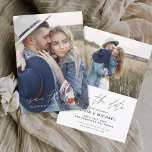 Save The Date Élégant Enregistrer la date manuscrite Mariage pho<br><div class="desc">Mariage Sauvegardez les Cartes de Date qui ont une photo sur le devant et le dos. Les cartes manuscrites automne,  automne,  été,  hiver printemps Enregistrer la date contiennent une typographie manuscrite moderne lettrée cursive qui sont élégantes,  simples et modernes à utiliser après que vous minimaliste simple célébration de mariage.</div>