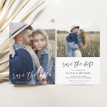 Save The Date Élégant Enregistrer la date manuscrite Mariage pho<br><div class="desc">Mariage Sauvegardez les Cartes de Date qui ont une photo sur le devant et le dos. Les cartes manuscrites automne,  automne,  été,  hiver printemps Enregistrer la date contiennent une typographie manuscrite moderne lettrée cursive qui sont élégantes,  simples et modernes à utiliser après que vous minimaliste simple célébration de mariage.</div>