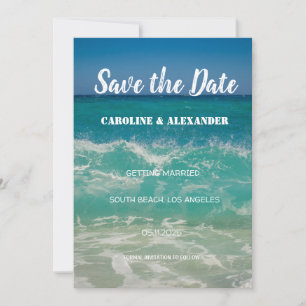 Save The Date Élégant été Ocean Waves Beach Mariage tropical