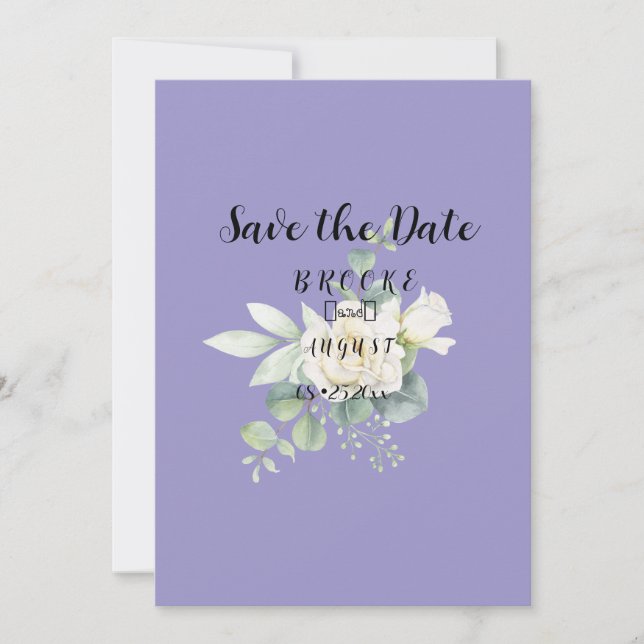 Save The Date Élégant eucalyptus botanique Mariage d'été (Devant)